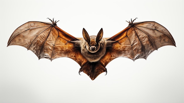 Bat flying on white background