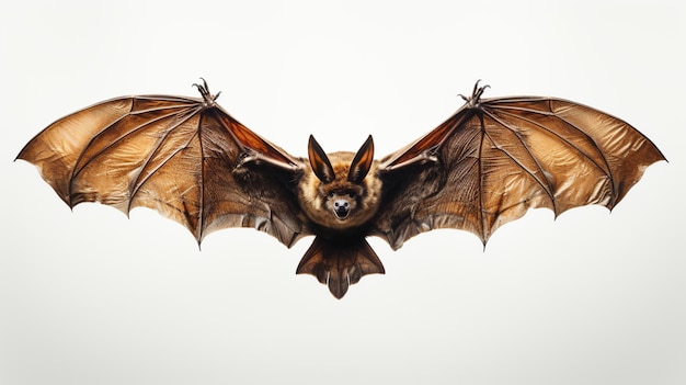 Photo bat flying on white background
