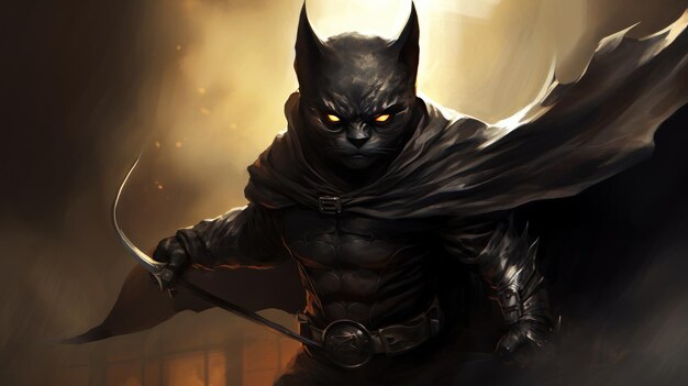 Bat ninja style character AI generated image