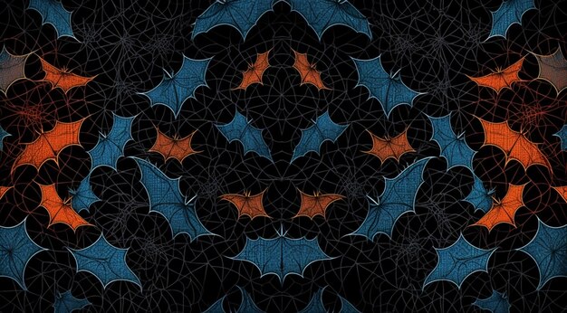 Bat pattern for Halloween created with Generative AI technology