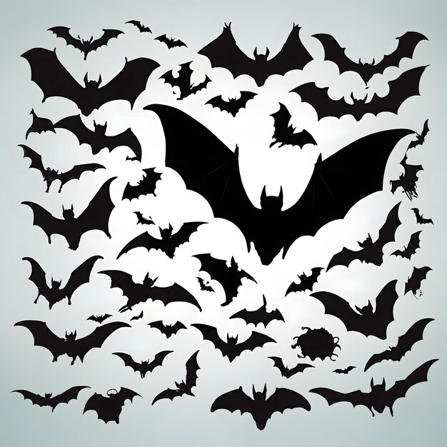 Photo bat silhouettes ai generative