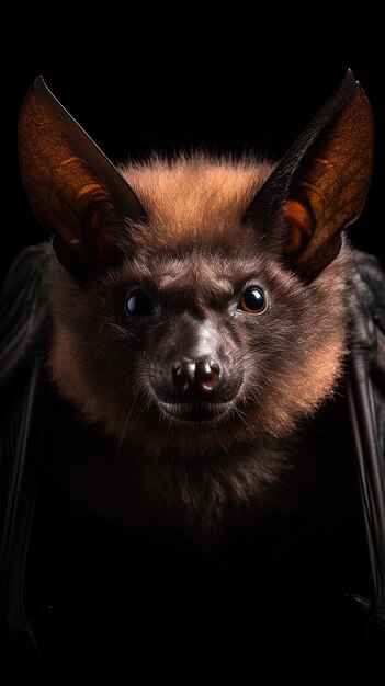 a bat with a black background and a black background