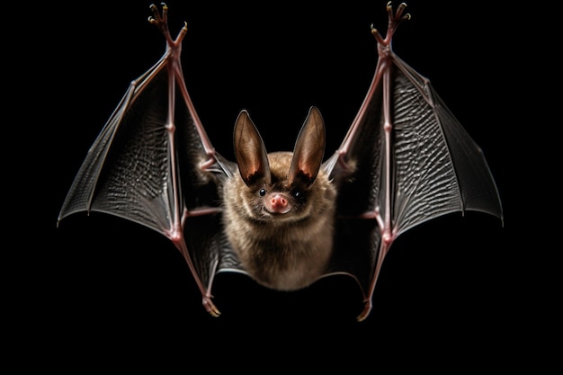 a bat with its wings open and its tongue out