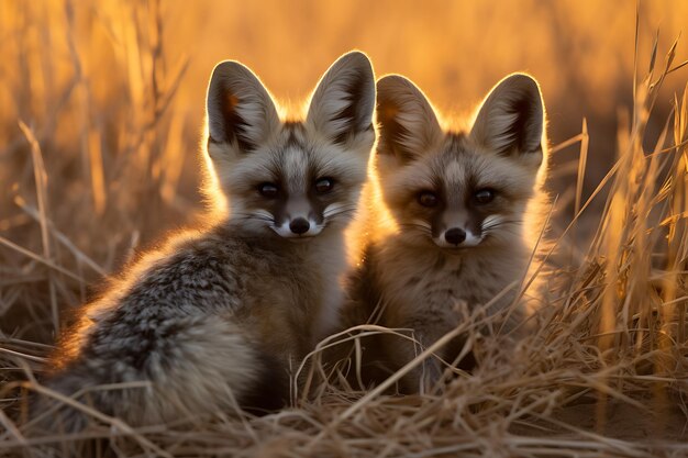 Foto le volpi battute nel loro habitat