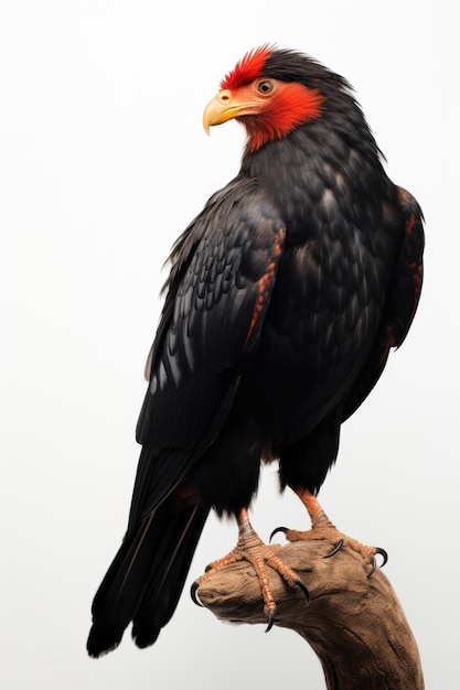 흰색 바탕에 Bateleur 독수리