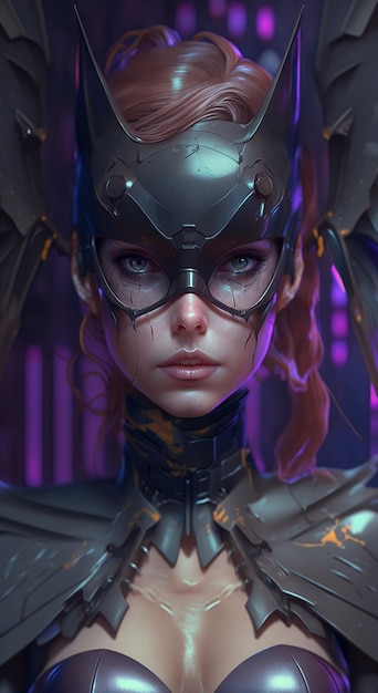 Batgirl Cyberpunk Een verbluffend gedetailleerde illustratie in ultrarealistische 8K-resolutie