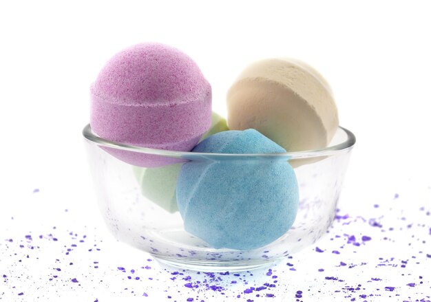 Bath bombs isolated on the white background