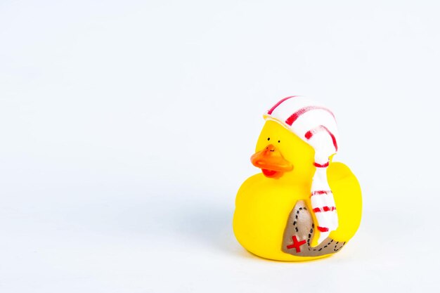 Bath duck on white background duck toy Cute rubber duck