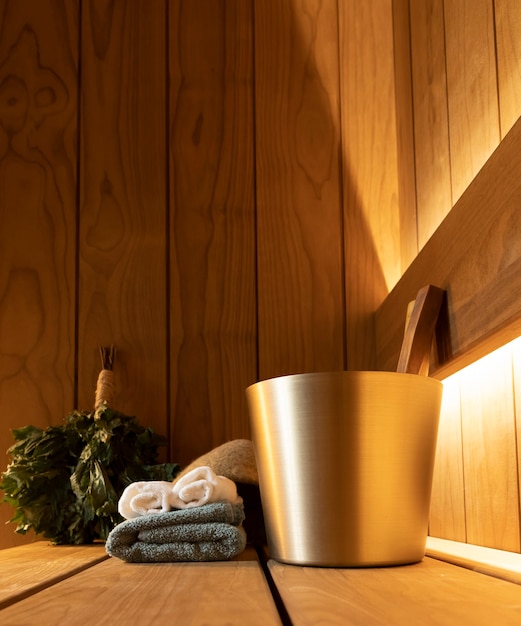 Bath and sauna accessories in the steam room