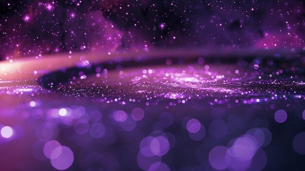 Bathed in a captivating purple glow the podium glitters with constellations and galaxies evoking a