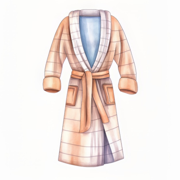 A bathrobe that is on a white background