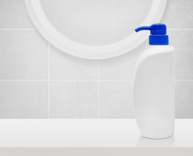 Bathroom amenities shampoo mockup product