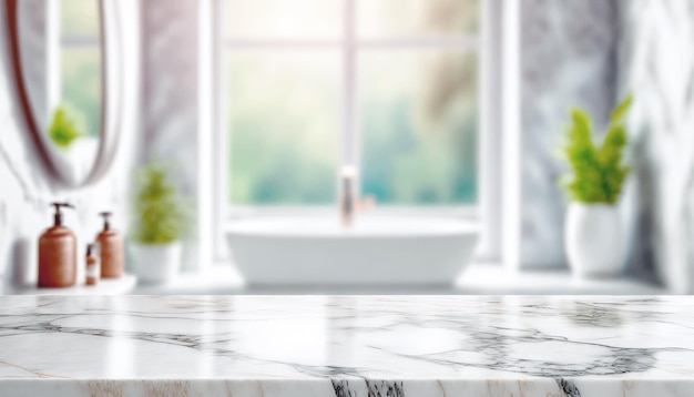 bathroom backgrounds and marble countertops can be used as models for product display montages