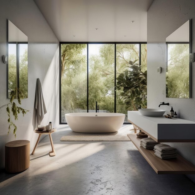 Bathroom interior architecture minimalist style