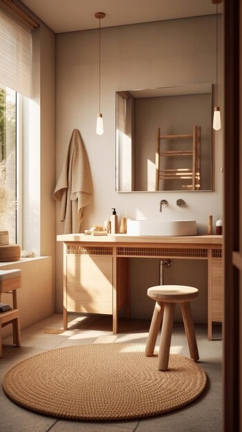 Bathroom interior architecture minimalist style