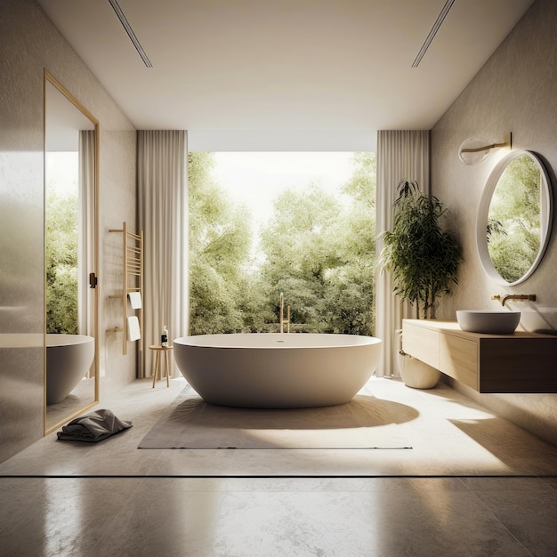 Архитектура интерьера ванной комнаты в минималистском стиле