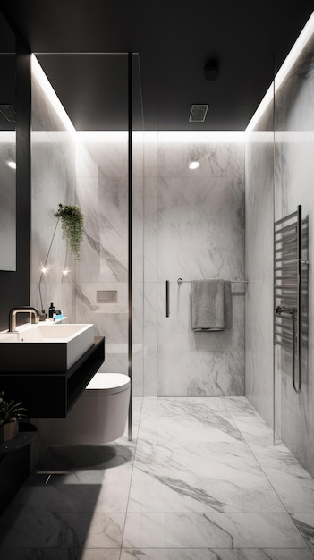 Bathroom interior architecture minimalist style