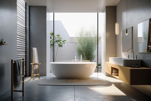 Bathroom interior architecture minimalist style