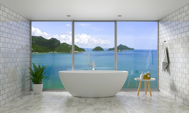 Bathroom interior bathtub