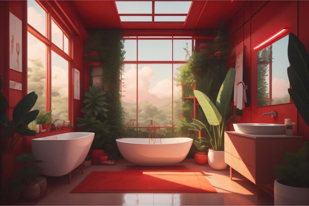 Bathroom interior design generative AI