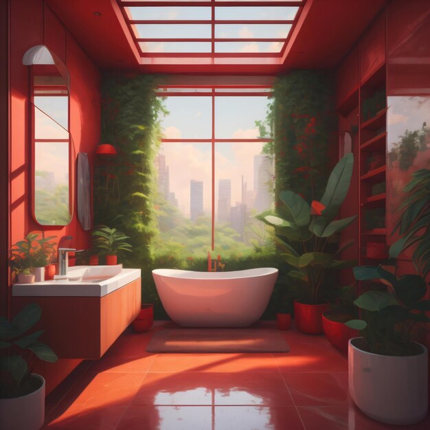 Bathroom interior design generative AI