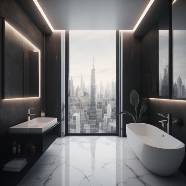 Bathroom interior design generative AI