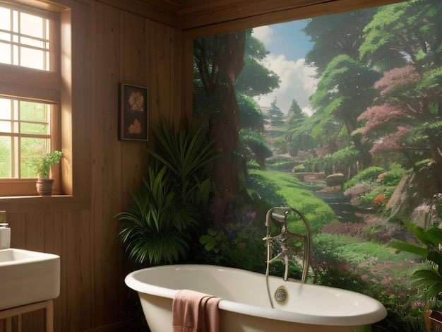 Bathroom interior design generative AI