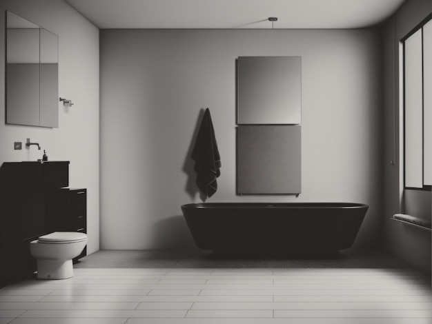 Дизайн интерьера ванной комнаты генеративный ИИ