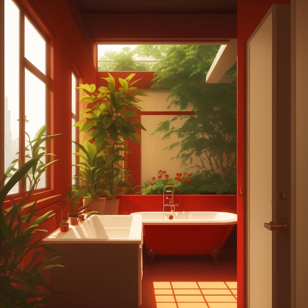 Bathroom interior design generative AI