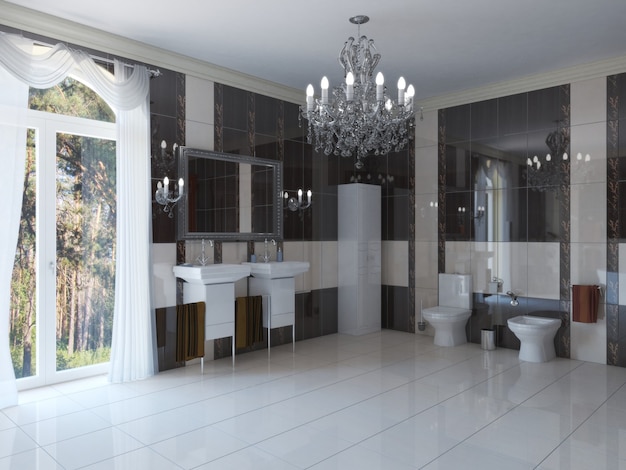 bathroom, interior visualization, 3D illustration