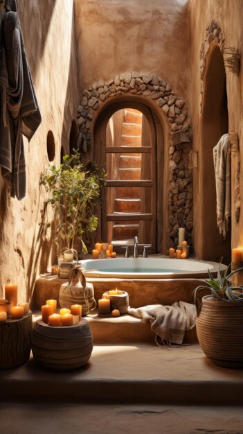 Photo bathroom in a luxury desert resort