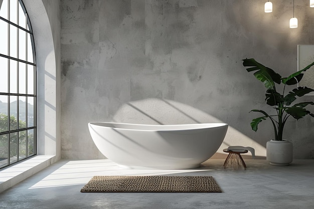 Foto mockup della parete del bagno creato con ai generativa