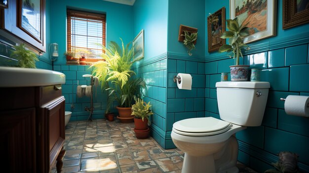 Bathroom with a beautiful interiorgenerative ai