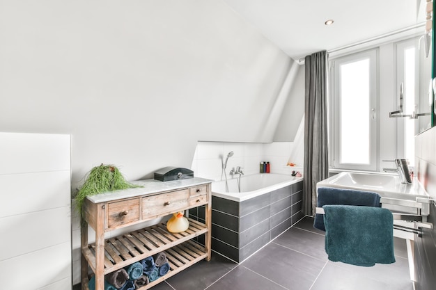 Bathroom with marble walls