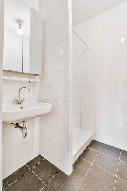 Bathroom with marble walls