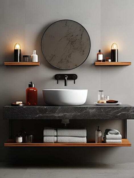 bathroom with a sink and a mirror above it