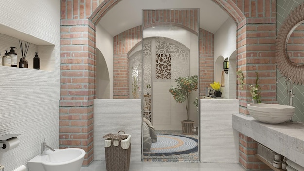 A bathroom with a sink, toilet, and a mirror.