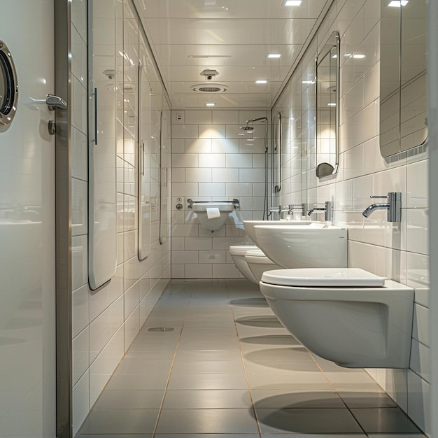 a bathroom with a toilet and a sink with the door open