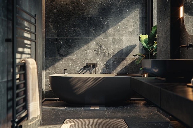 Bathrooms with minimalist decor octane render k