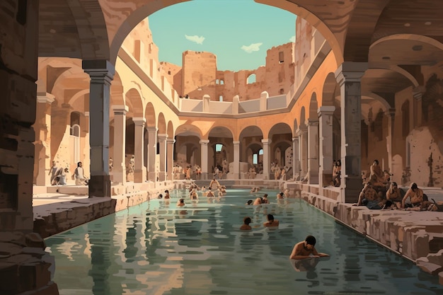 Photo baths of caracalla grand hub of roman relaxation exercise and societal gatherings