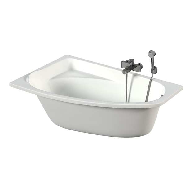 bathtub isolated on a white background 3D illustration and a CG render