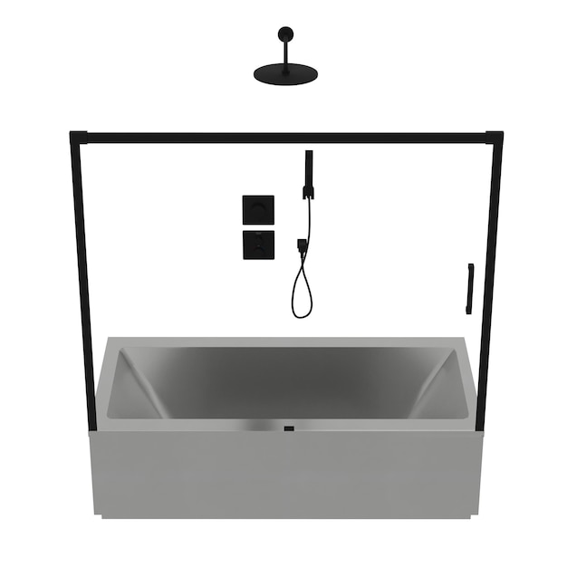 bathtub isolated on a white background 3D illustration and a CG render