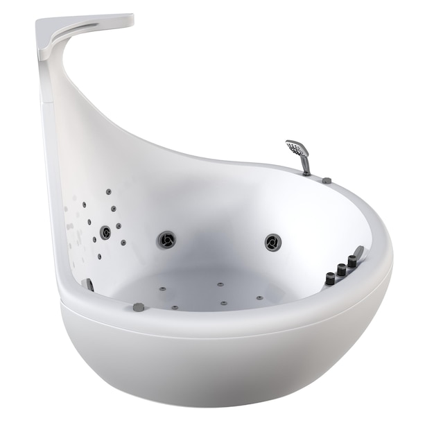 bathtub isolated on a white background 3D illustration and a CG render