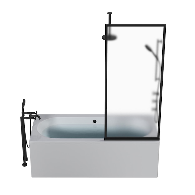 bathtub isolated on a white background 3D illustration and a CG render