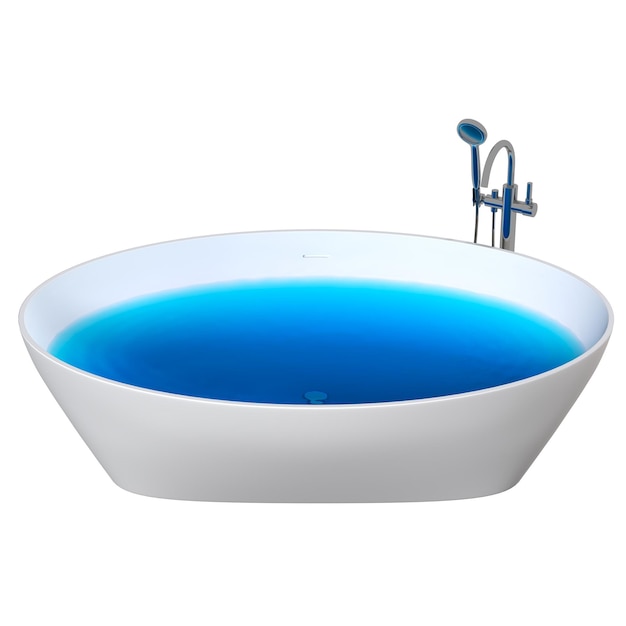 bathtub isolated on a white background 3D illustration and a CG render