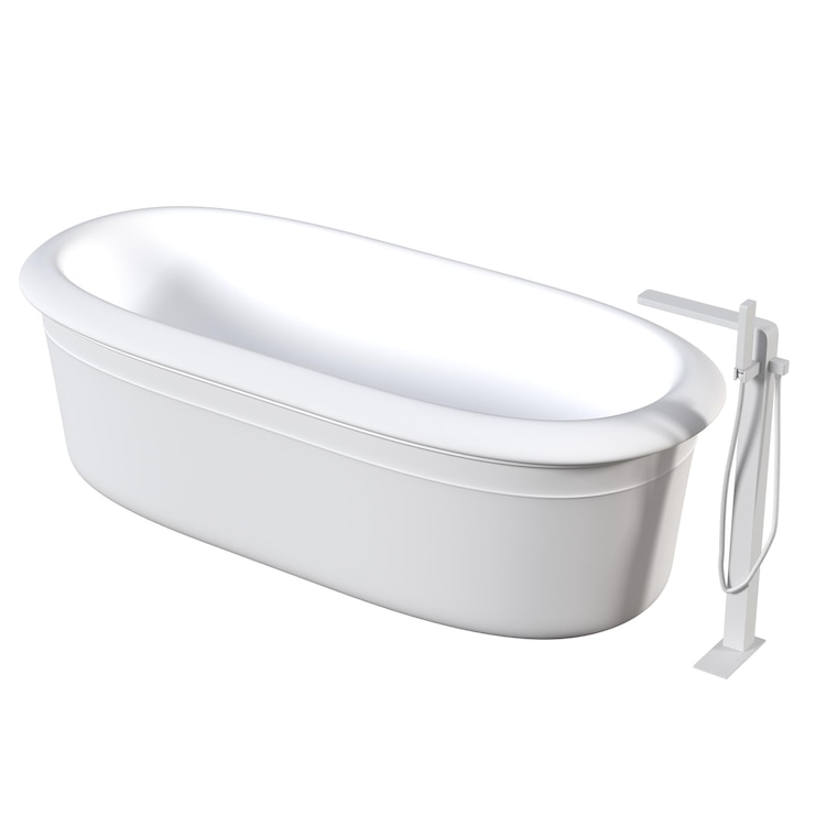 Photo bathtub isolated on a white background 3d illustration and a cg render