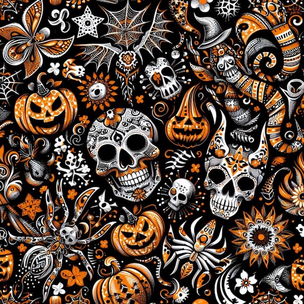 Batik patronen met een spookachtige Halloween flair
