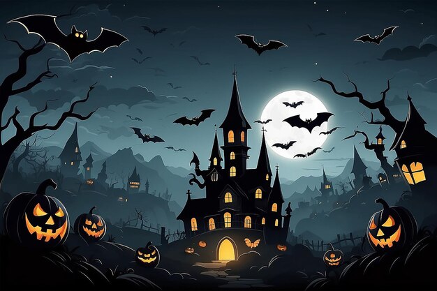 Photo bats halloween 3d design cute horror background with shadows for stickers tshorts and other