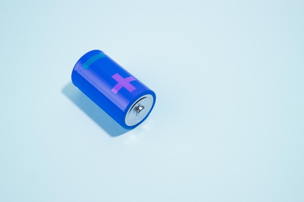 Photo batteries isolated on cyan background