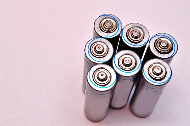 Batteries on a light background